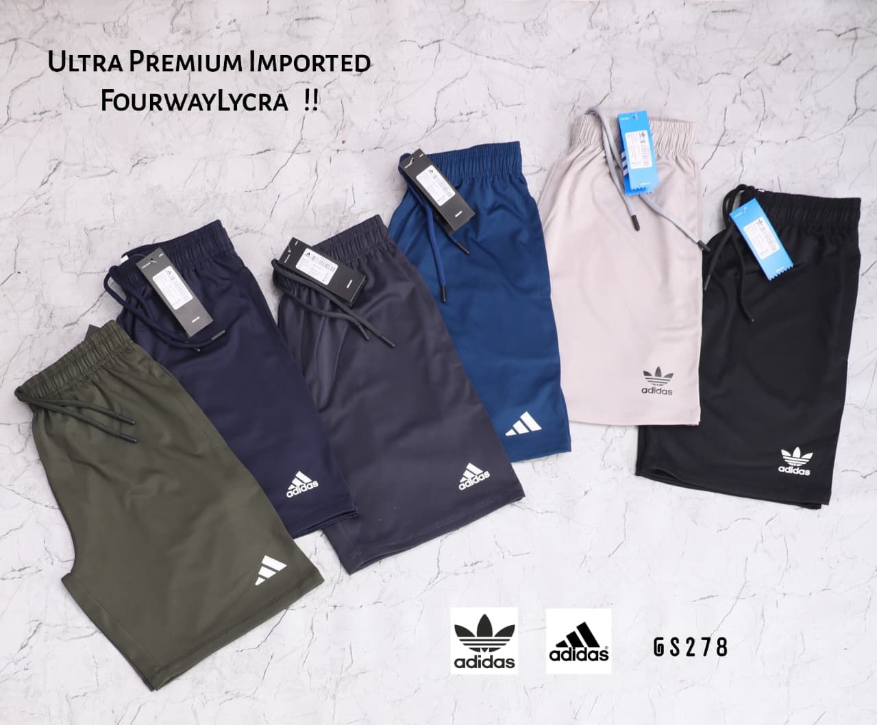 ​Adidas Premium Quality Fourway Lycra Sports Men's Shorts - 40 Pc