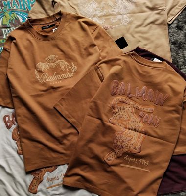 Balmain Premium Quality Pure Cotton Oversized Drop-shoulder Round Neck Half Sleeve Men's T-Shirt - 68 Pc