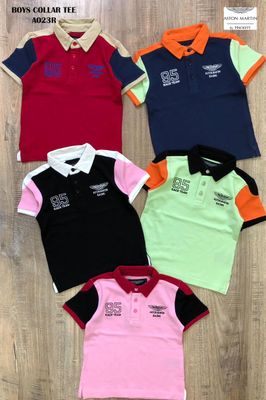 Hackett Premium Quality Cotton Collar Neck Half Sleeve Kid's T-shirt - 40 Pc