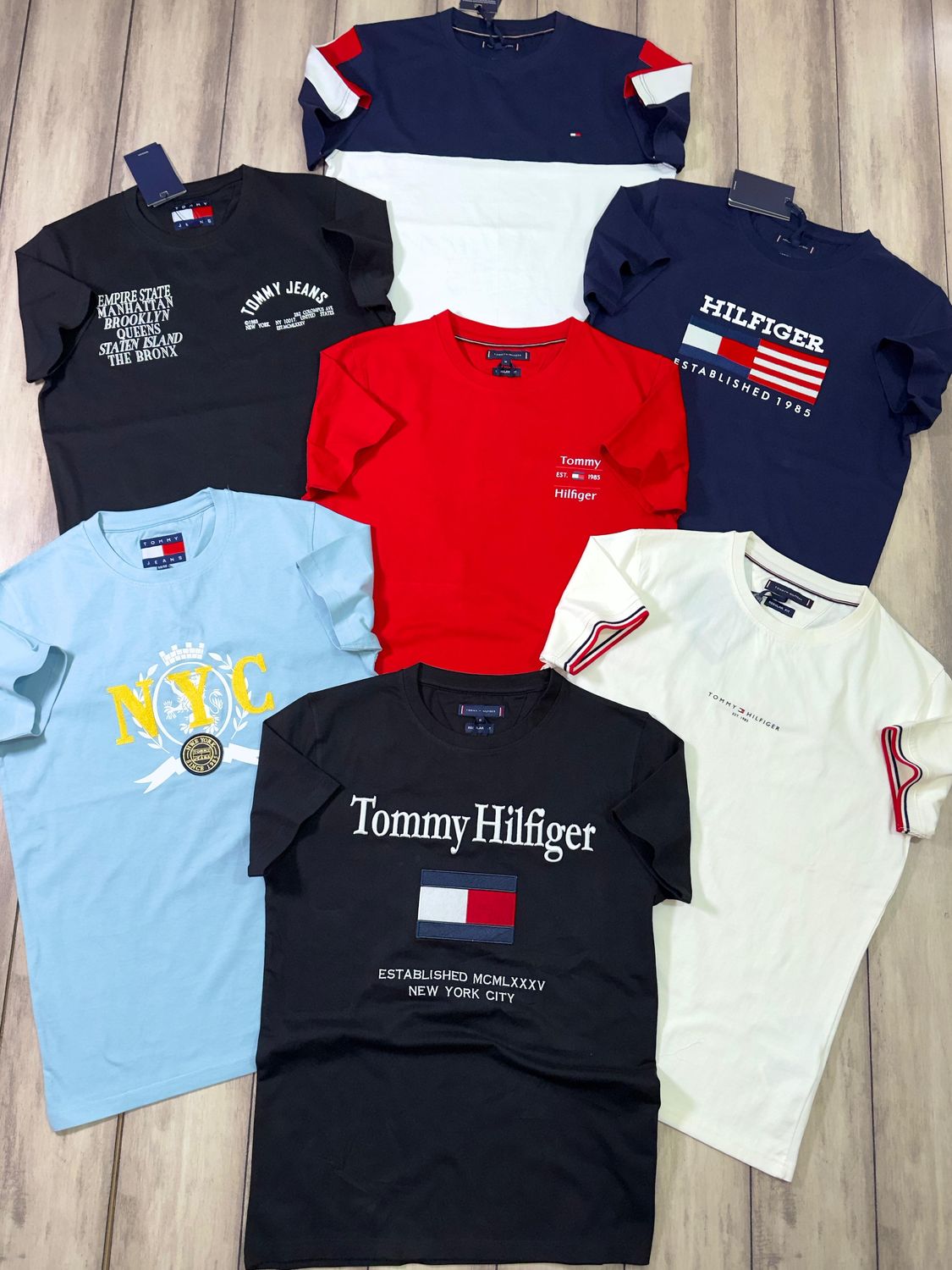 Tommy Premium Quality Cotton Round Neck Half Sleeve Men's T-shirt - 58 Pc