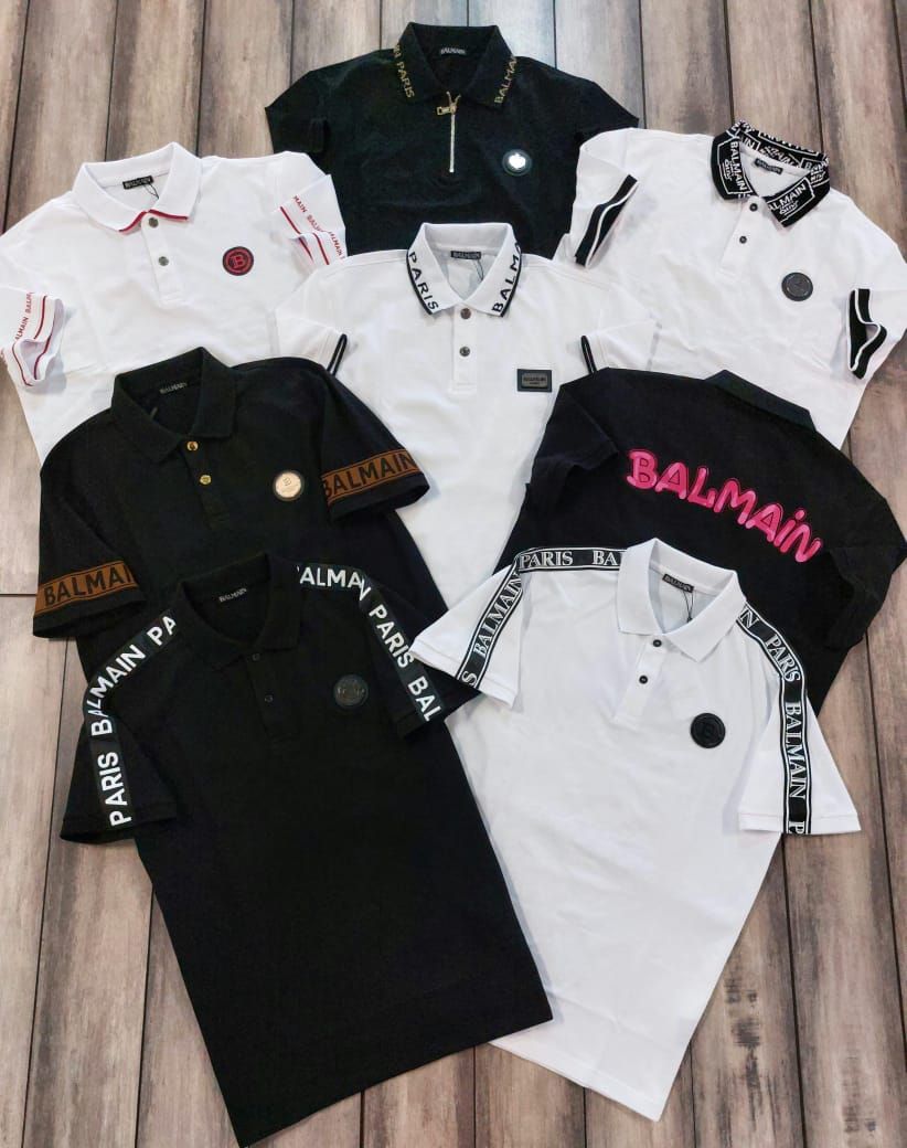 Balmain Premium Quality Collar Neck Half Sleeve Men’s Polo T-Shirts - 60 Pc