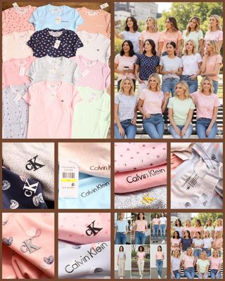 Calvin Klein Premium Quality Cotton Lycra Round Neck Half Sleeve Women's T-shirt - 50 Pc