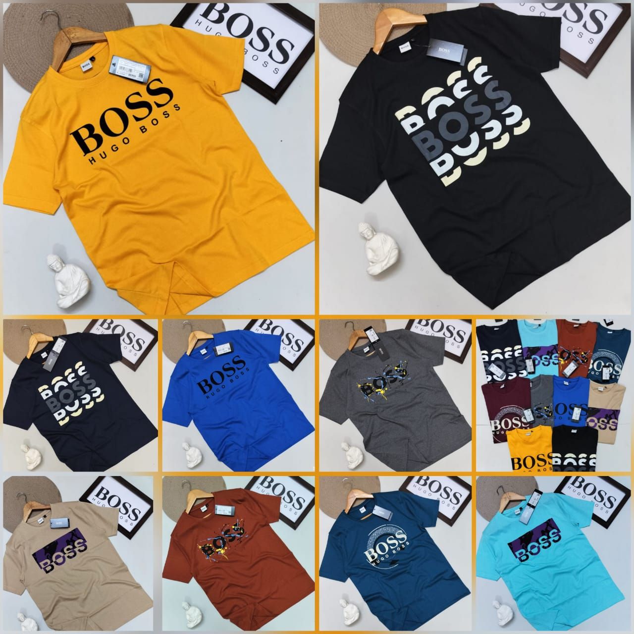 Boss Premium Quality Cotton Round Neck Half Sleeve Men's T-shirt - 43 Pc