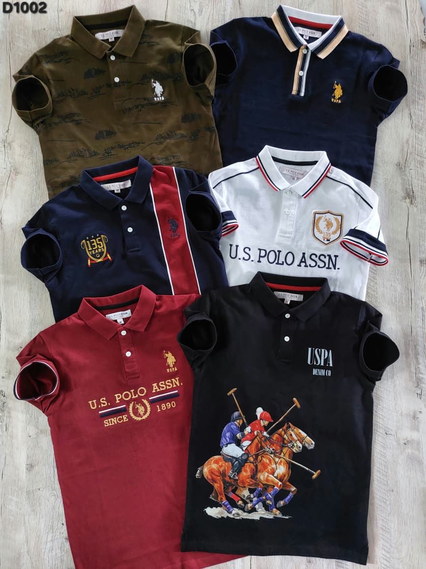 Us Polo Premium Quality Collar Neck Half Sleeve Men's Polo T-shirt - 38 Pc