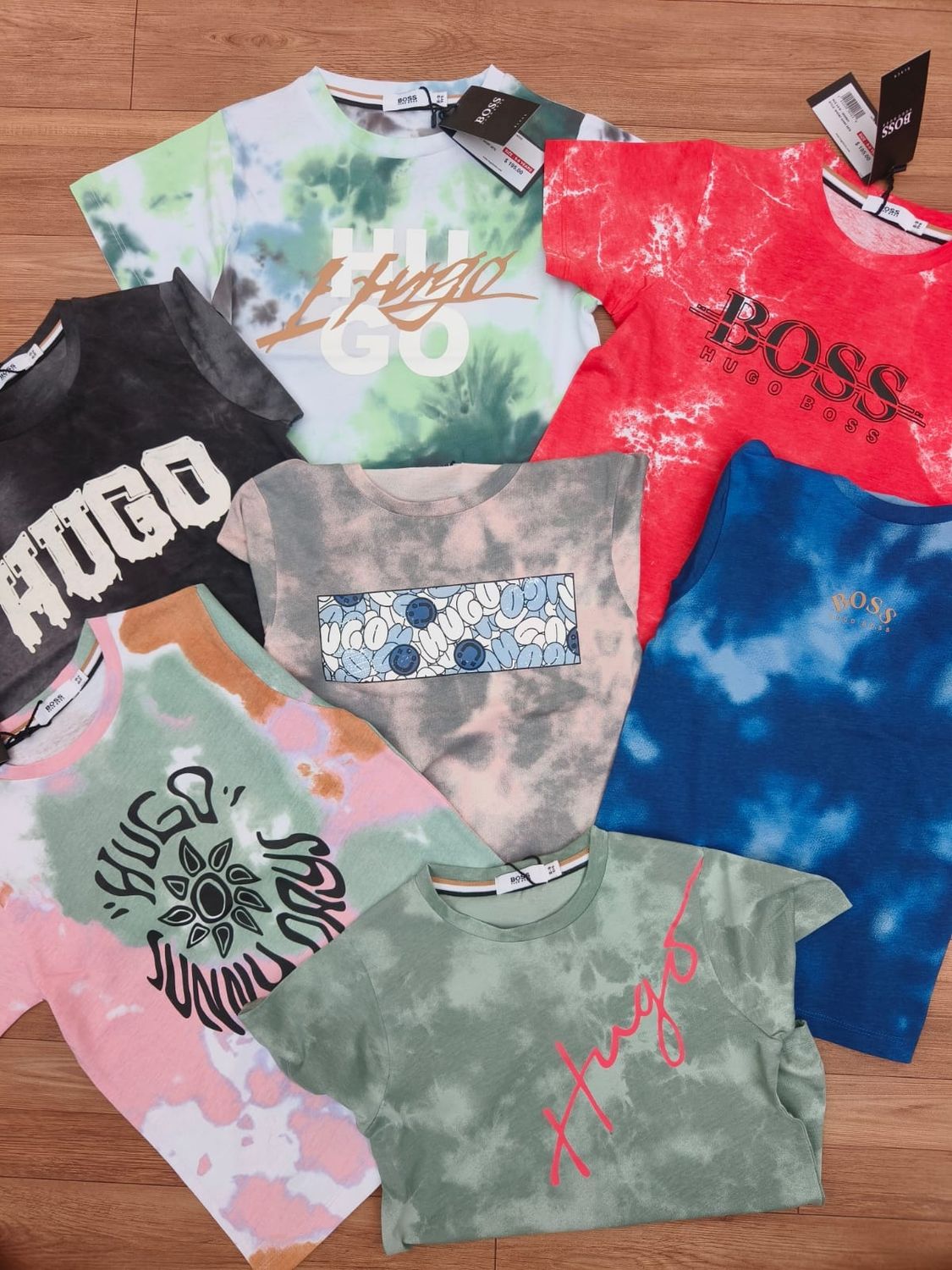 Hugo Boss Premium Quality Kids Crew Neck Half Sleeve T-shirt &amp; Short Set - 48 Set