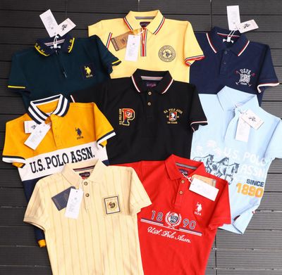 Us Polo Premium Quality Cotton Collar Neck Half Sleeve Kids T-shirt - 54 Pc