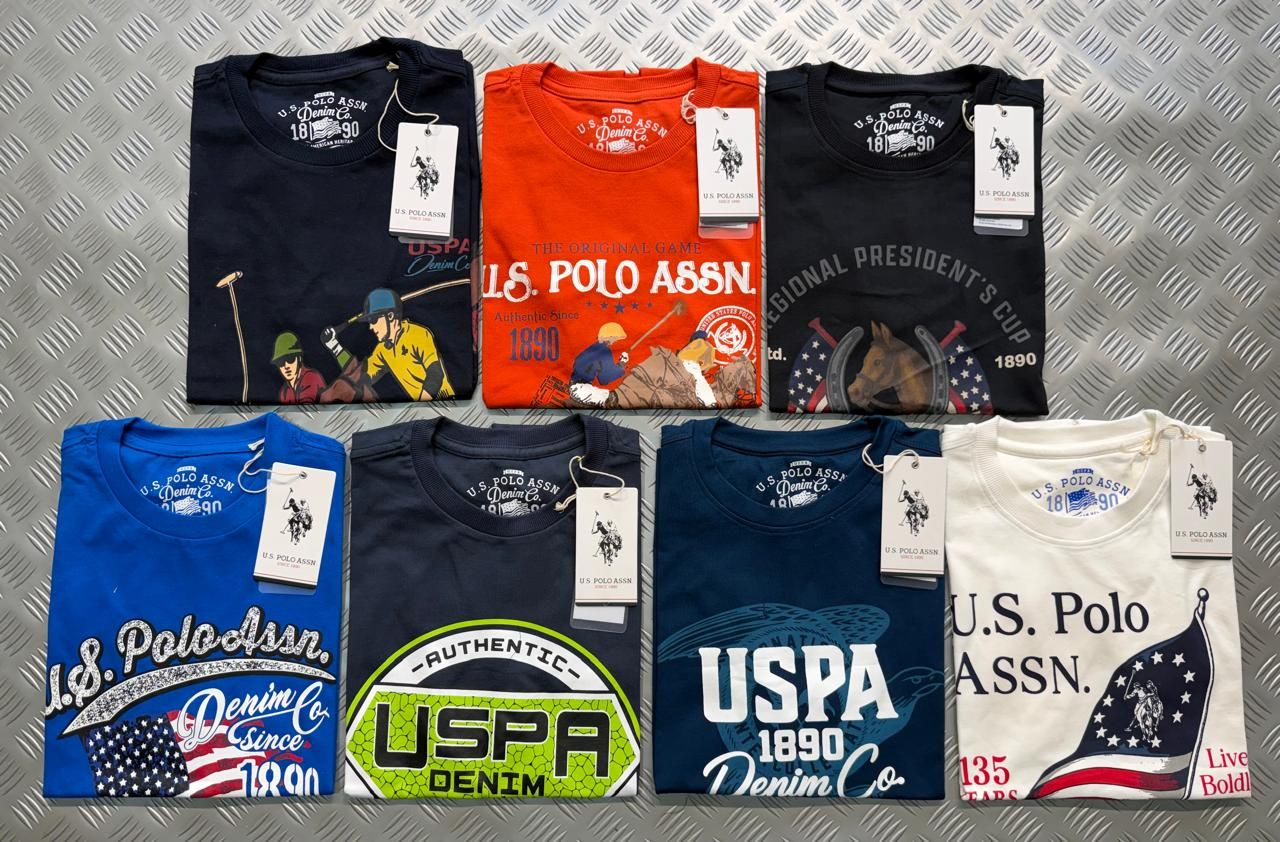 Us Polo Premium Quality Crew Neck Half Sleeve Men's T-Shirt - 62 Pc