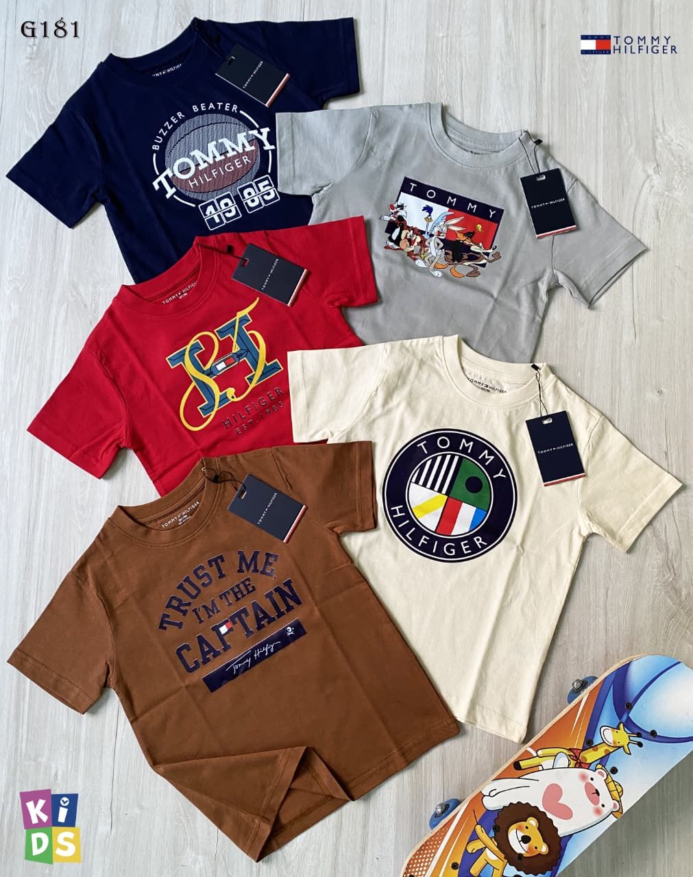 Tommy Premium Quality Cotton Round Neck Half Sleeve Kids T-shirt - 52 Pc