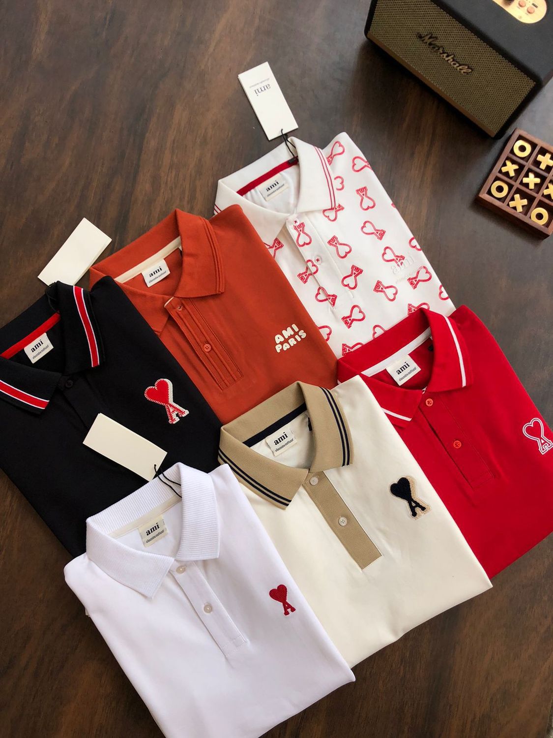 ​Ami Paris Premium Quality Cotton Collar Neck Half Sleeve Men's T-Shirt - 51 Pc