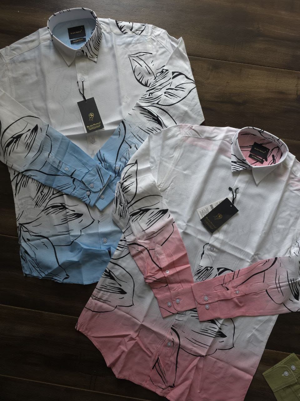 Black People Premium Quality Linen Printed Cotton Collar Neck Full Sleeve Men's Shirt - 34 Pc