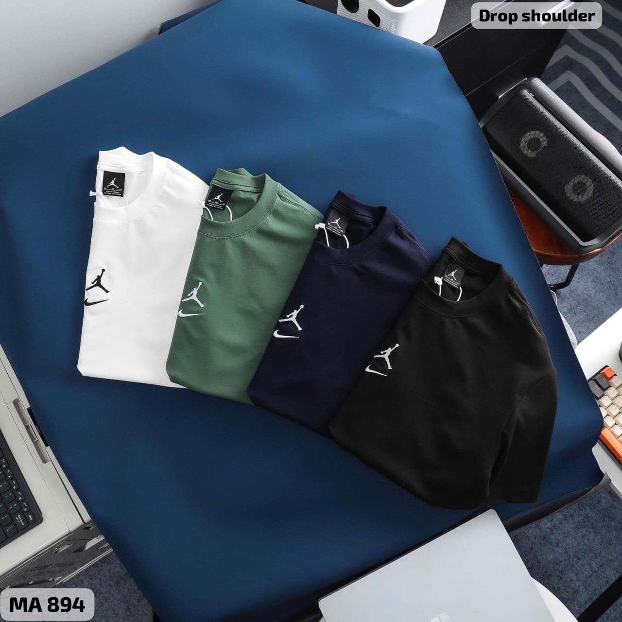 Jordan Premium Cotton Quality Oversized Drop-shoulder Round Neck Half Sleeve Men's T-shirt - 28 Pc