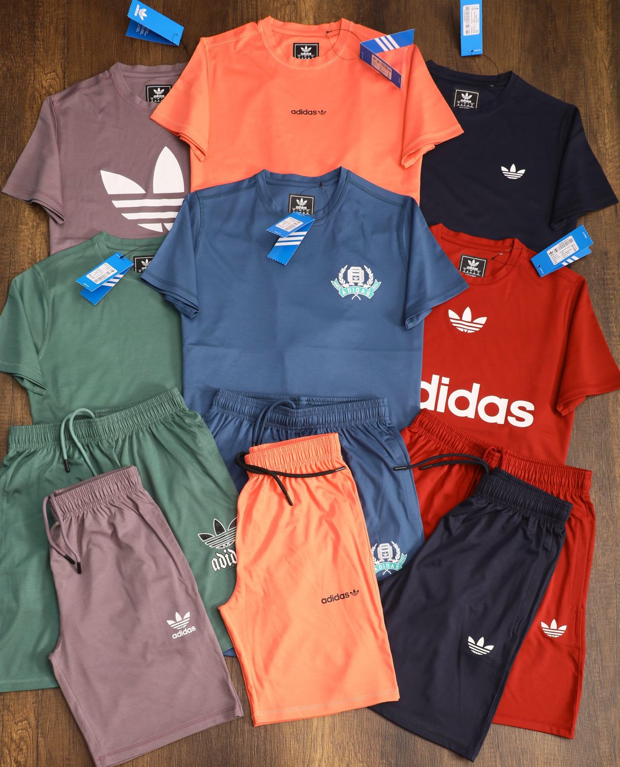 Adidas Premium Quality Round Neck Half Sleeve T-Shirt &amp; Shorts Men's Co-ord Set - 25 Set