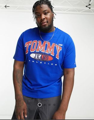 ( Big Size ) Tommy Jeans Premium Quality Crew Neck Half Sleeve Men's T-shirt - 46 Pc