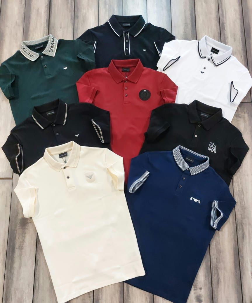 ​Emporio Armani Premium Quality Collar Neck Half Sleeve Men's T-Shirt - 68 Pc