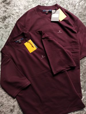 Louis Vuitton Premium Quality Pure Cotton   Oversized Drop-shoulder Round Neck Half Sleeve Men's T-shirt - 52 Pc