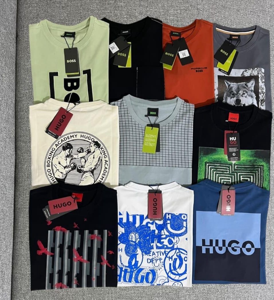 Boss &amp; Hugo Premium Quality Crew Neck Half Sleeve Men's T-Shirt - 94 Pc
