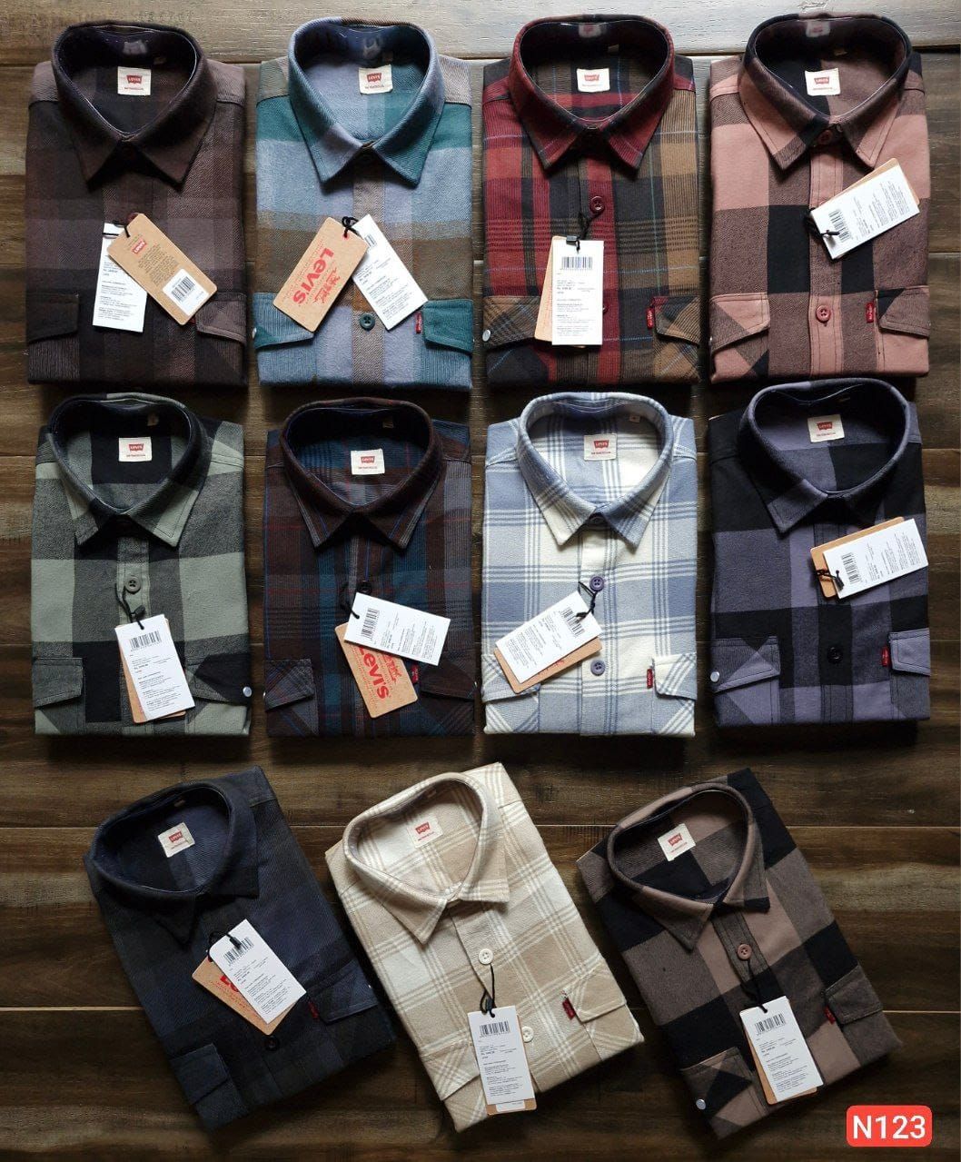 Levis Premium Quality Cotton Collar Neck Full Sleeve Men's Shirt - 36 Pc