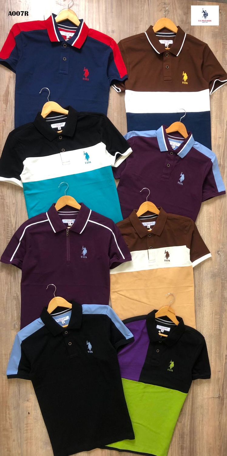 Us Polo Premium Quality Cotton Collar Neck Half Sleeve Men's T-shirt - 51 Pc