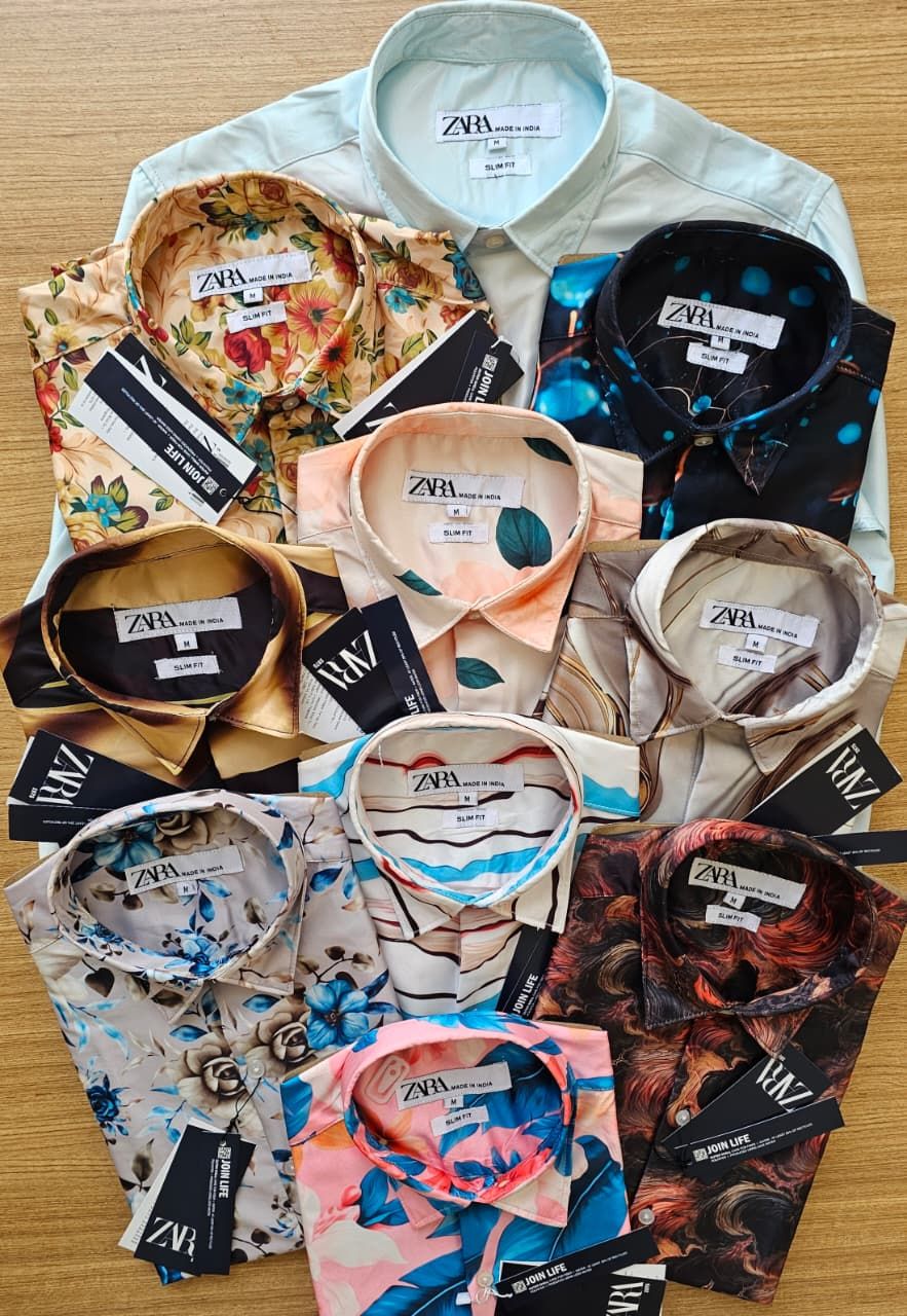 Zara Premium Quality Collar Neck Full Sleeve Men's Shirt - 44 Pc