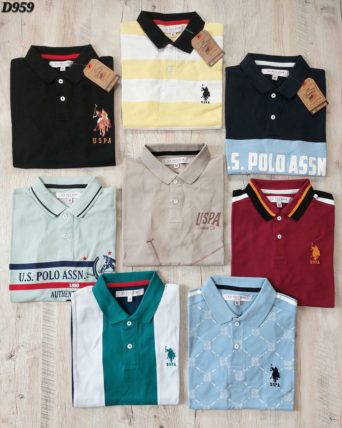 Us Polo Premium Quality Cotton Collar Neck  Half Sleeve Men's Polo T-Shirt - 51 Pc