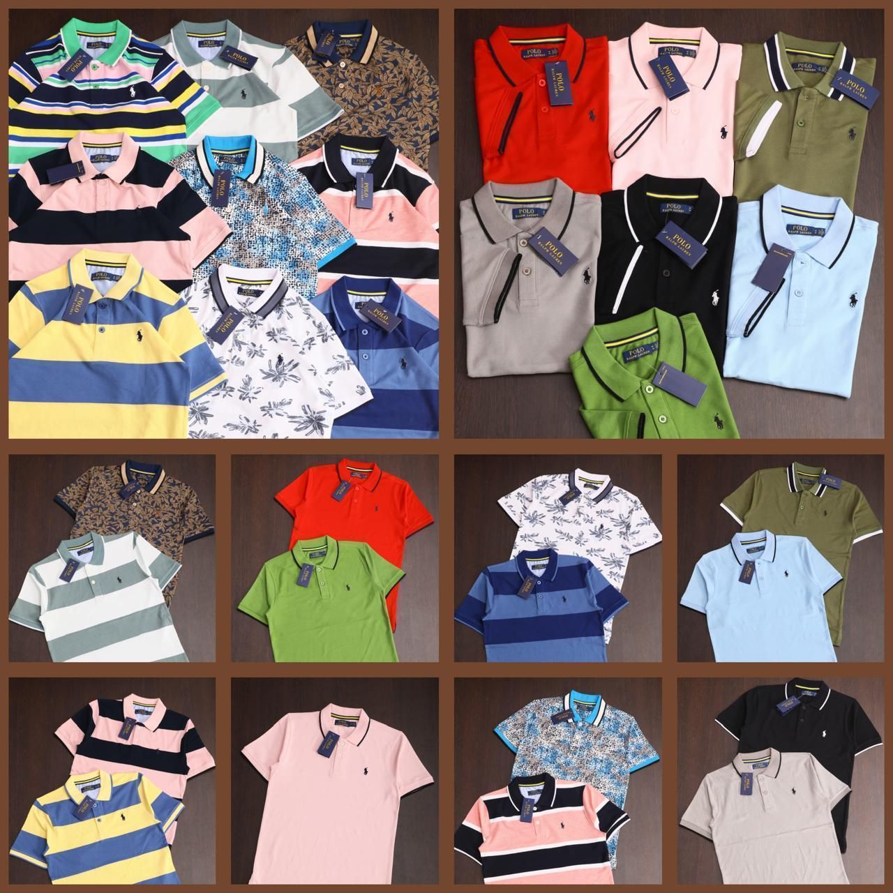 ​Ralph Lauren Premium Quality Cotton Collar Neck Half Sleeve Men's Polo T-Shirt - 50 Pc