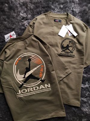 Jordan Premium Quality Pure Cotton Oversized Drop-shoulder Round Neck Half Sleeve Men's T-Shirt - 35 Pc