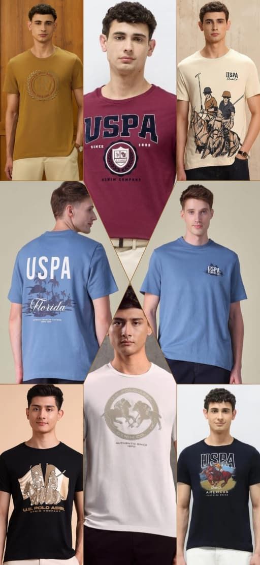 Us Polo Assn Premium Quality Round Neck Half Sleeve Men's T-Shirt - 50 Pc