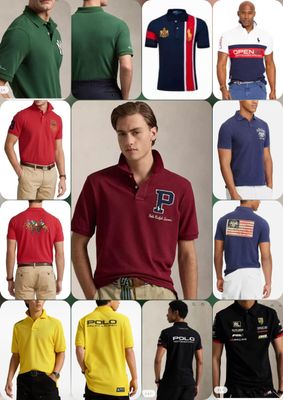 ( Big Size ) Ralph Lauren Premium Quality Collar Neck Half Sleeve Men's Polo T-shirt - 47 Pc