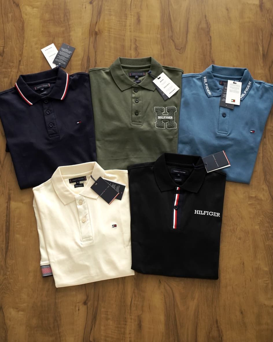 ​Tommy Hilfiger Premium Quality Collar Neck Half Sleeve Men's T-shirt - 46 Pc