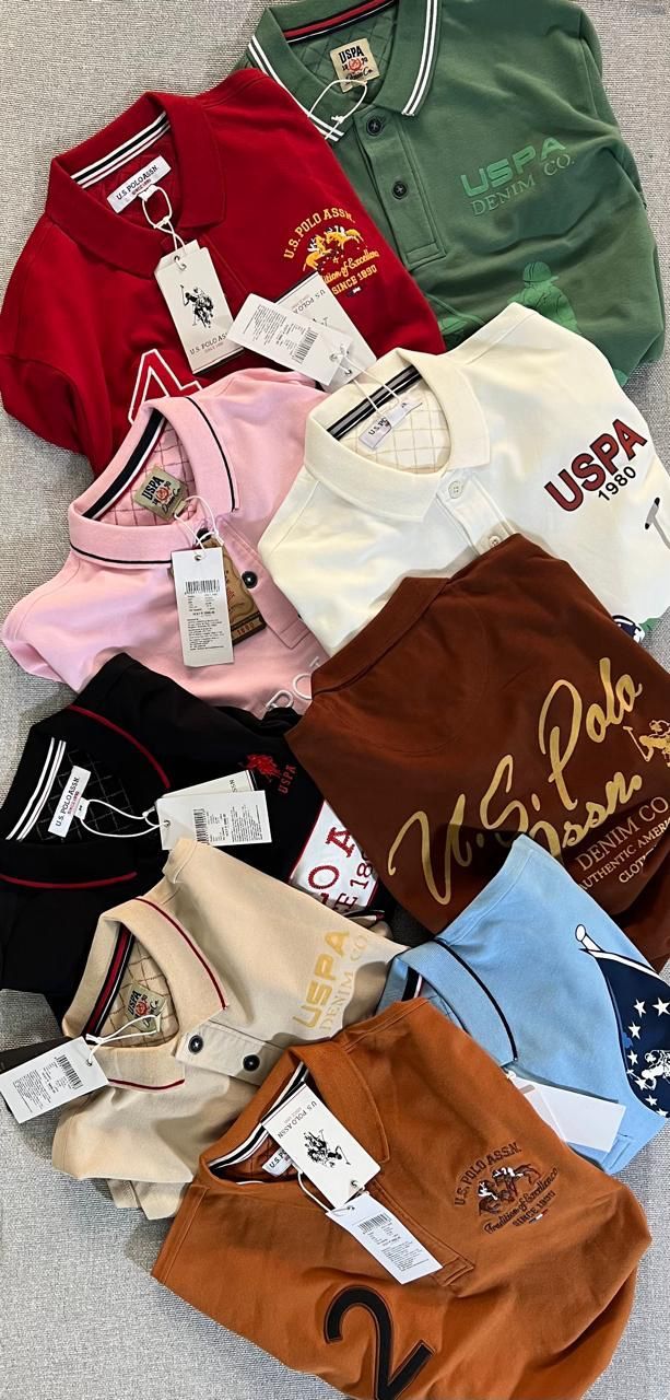 Us Polo Premium Quality Collar Neck Half Sleeve Men's Polo T-Shirt - 75 Pc