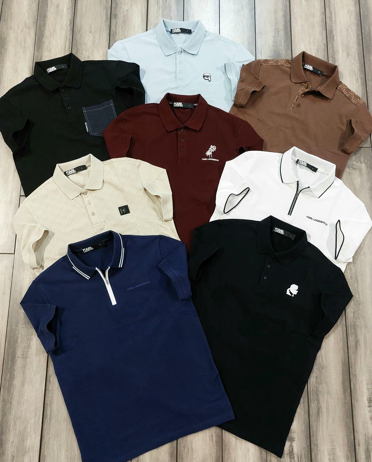 Karl Lagerfeld Premium Quality Collar Neck Half Sleeve Men’s Polo T-Shirts - 60 Pc