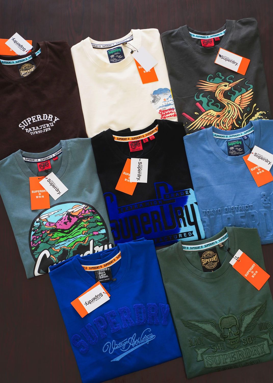 Superdry Premium Quality Cotton Oversized Drop-Shoulder Crew Neck Half Sleeve Men's T-Shirt - 65 Pc