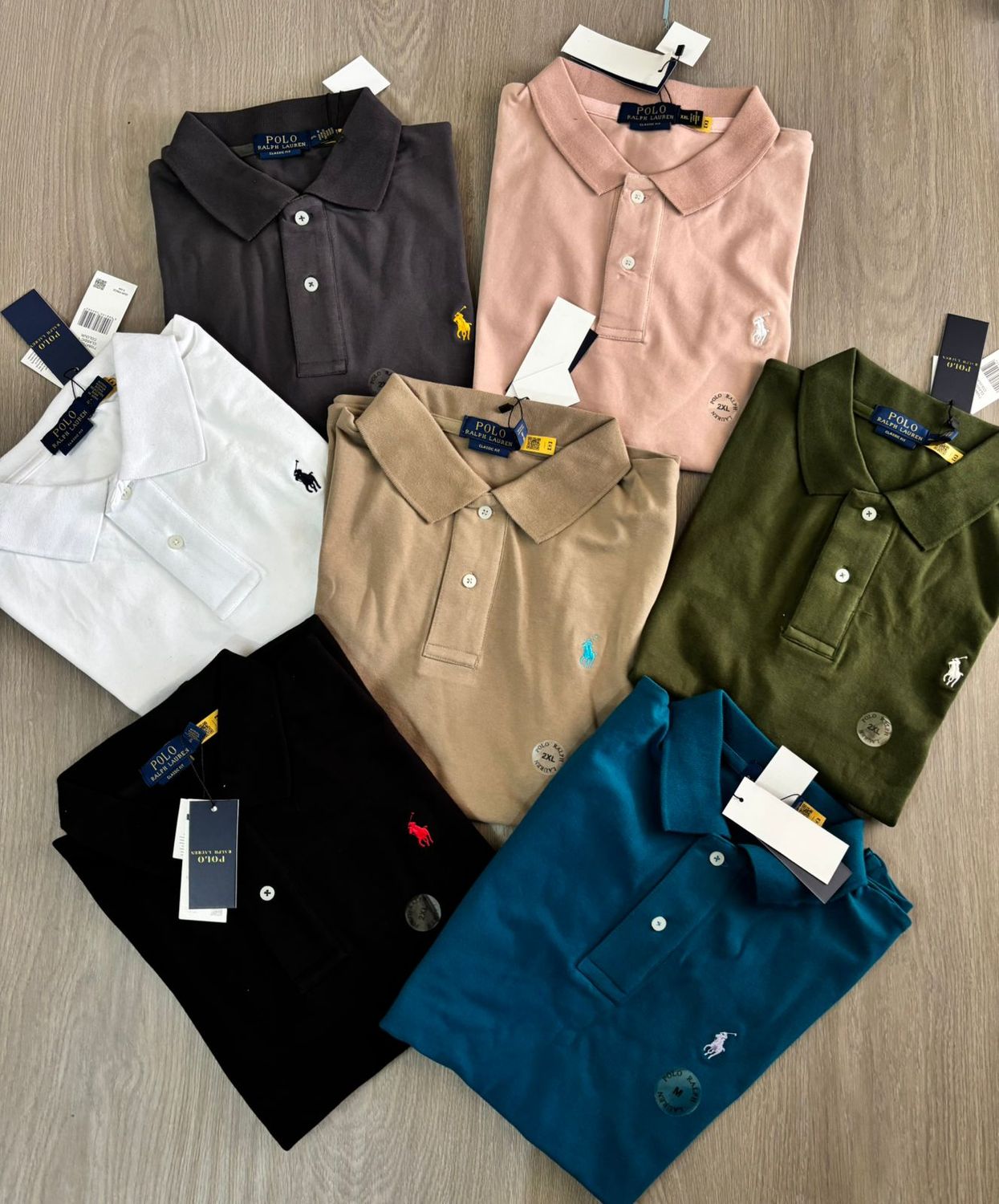 Ralph Lauren ( Big Size ) Premium Quality Collar Neck Half Sleeve Men's Polo T-shirt - 45 Pc