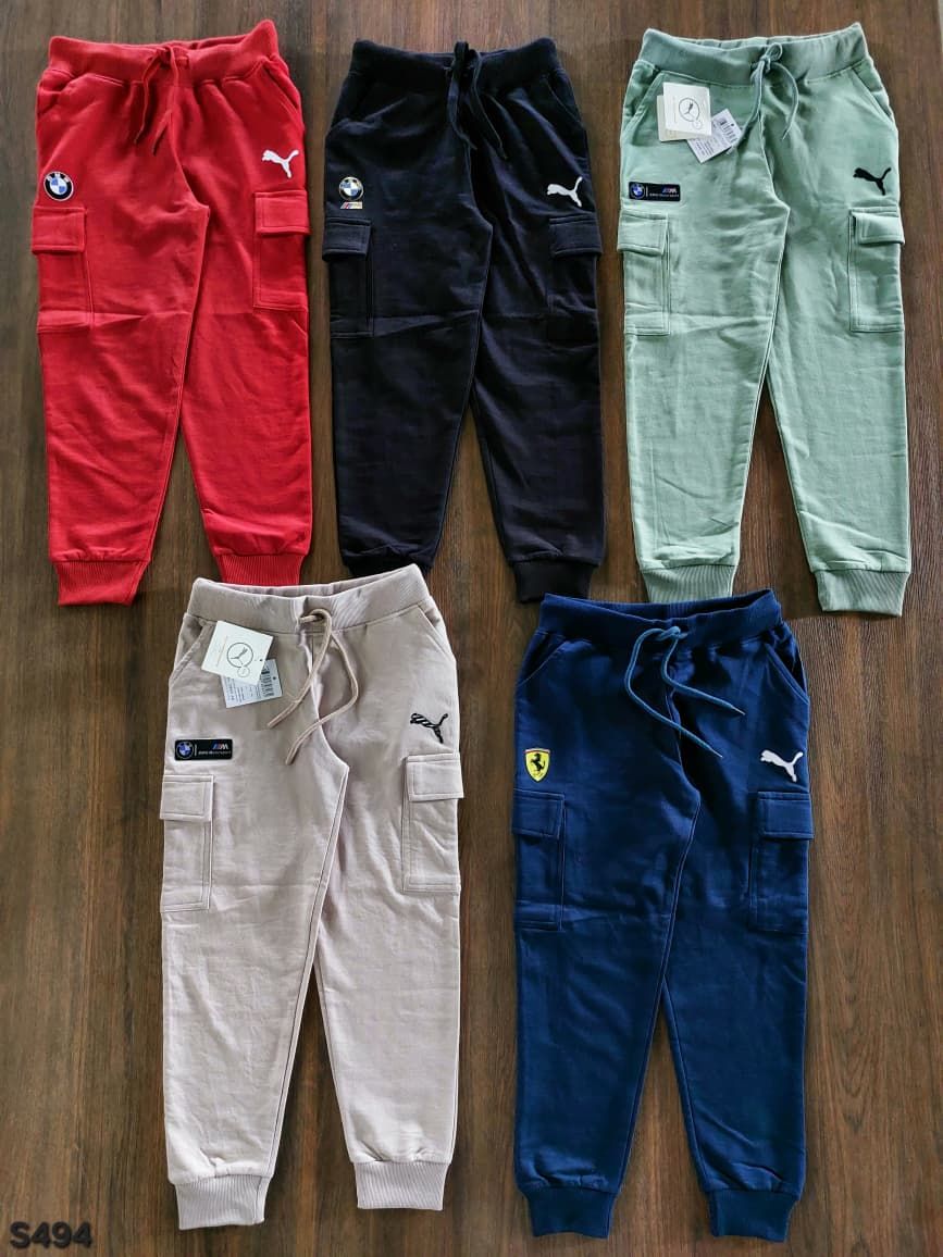 Puma, BMW Ferrari Premium Quality Derby Belt Combed Cotton Cut Pocket Boys Kids Cargo Track - 60 Pc