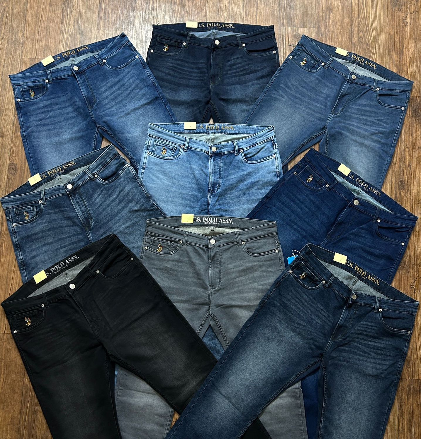 Us Polo ( Jumbo Size ) Premium Quality Knitted Denim Lycra Men's Jeans - 76 Pc