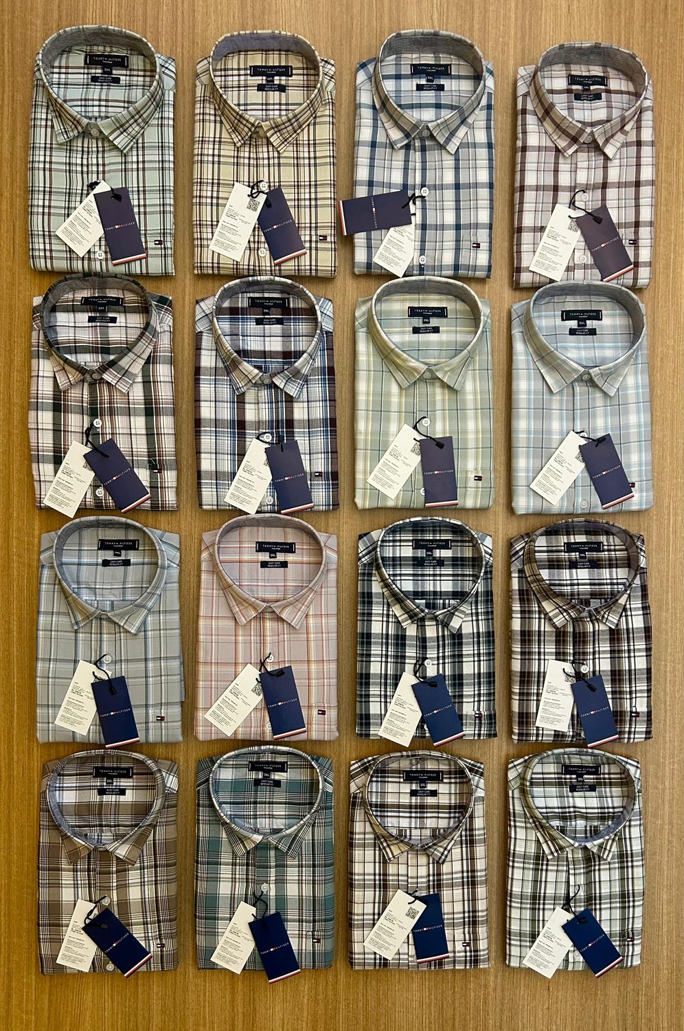 Tommy ( Big size ) Premium Quality Oxford Chacks Slim Fit Collar Neck Full Sleeve Men's Shirt - 68 Pc