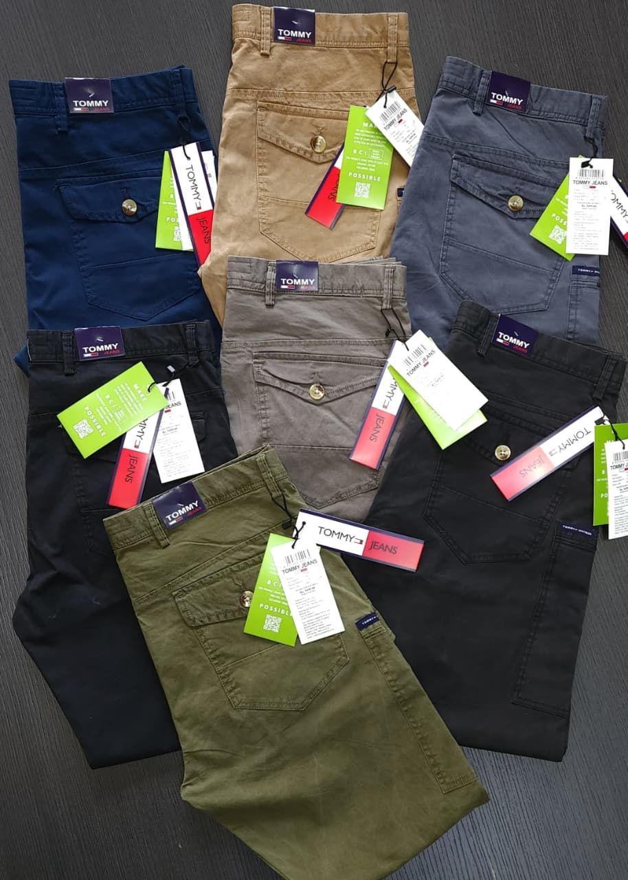 Tommy Premium Quality Lycra Men's Cargo Jeans - 34 Pc