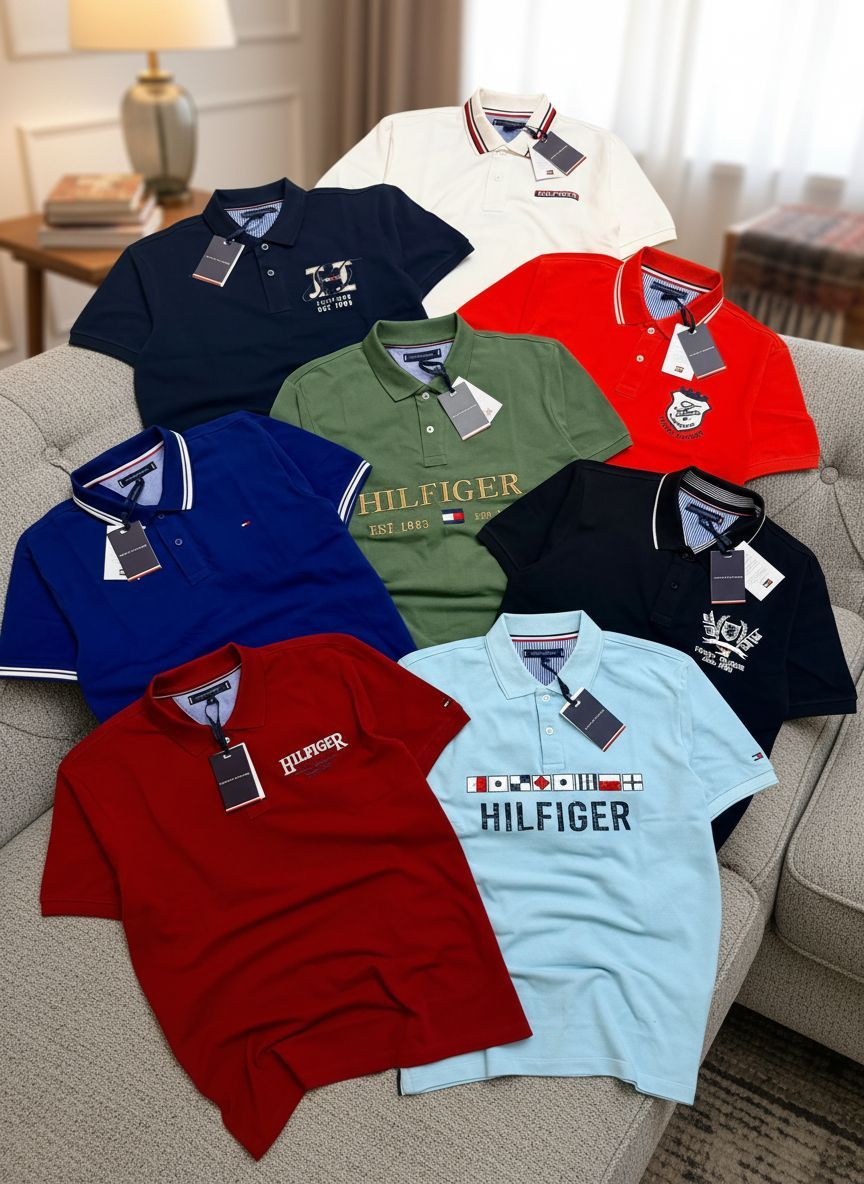 Tommy Premium Quality Cotton Collar Neck Half Sleeve Men's T-shirt - 72 Pc