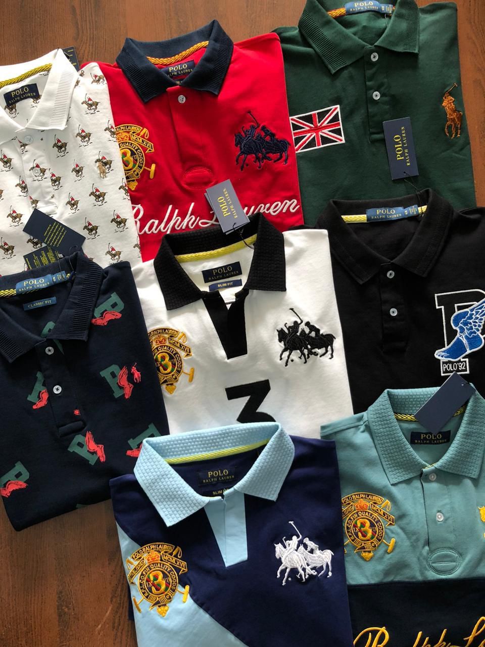 ​Ralph Lauren Premium Quality Collar Neck Half Sleeve Cotton Collar Neck Half Sleeve Men's Polo T-Shirt - 66 Pc