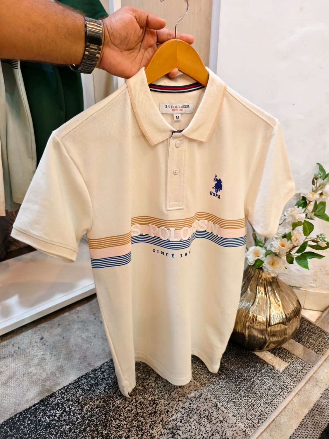 Us Polo Premium Quality Cotton Collar Neck Half Sleeve Men's T-Shirt - 44 Pc