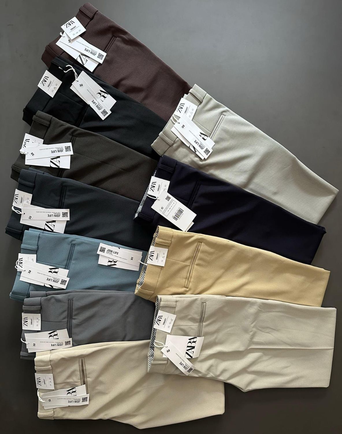 Zara Man Premium Quality Imported 2 way strech Ankle Length Men's Formal Pants - 62 Pc