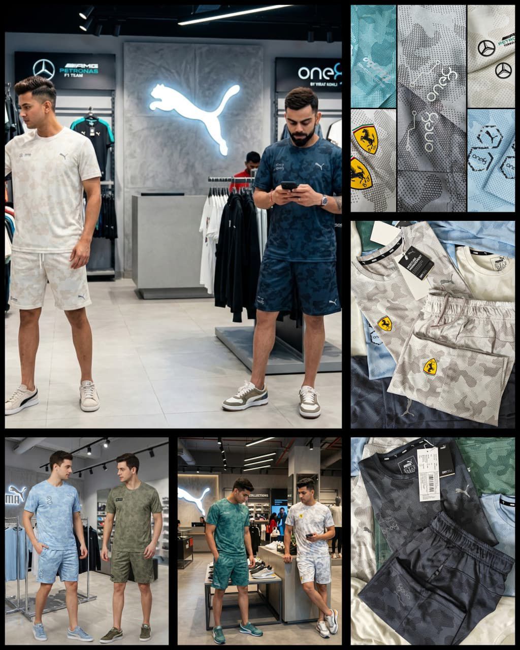 Puma Premium Quality Lycra Round Neck T-Shirt &amp; Short Men's Co-ord set - 40 Set