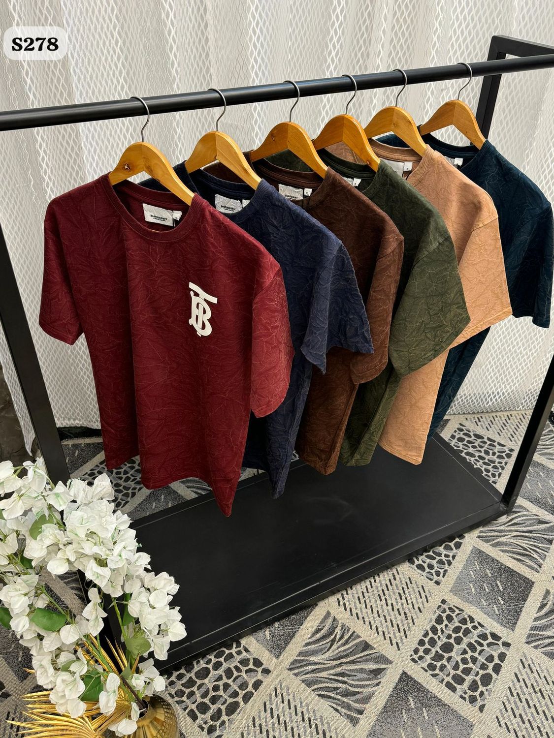 Burberry Premium Quality Cotton Oversized Drop-shoulder Crew Neck Half Sleeve Men's T-shirt - 56 Pc