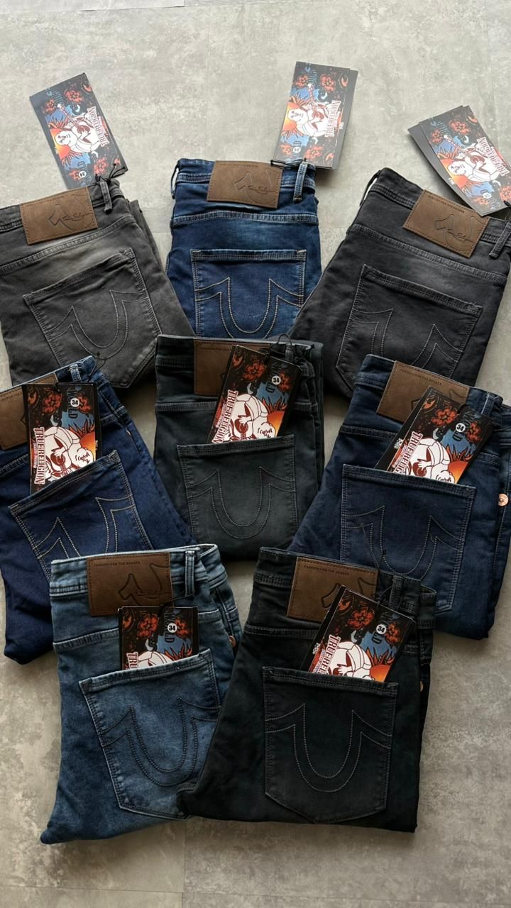 True Religion Premium Quality Carrot Fit | Ankle Length Cotton Men's Denim Jeans - 64 Pc
