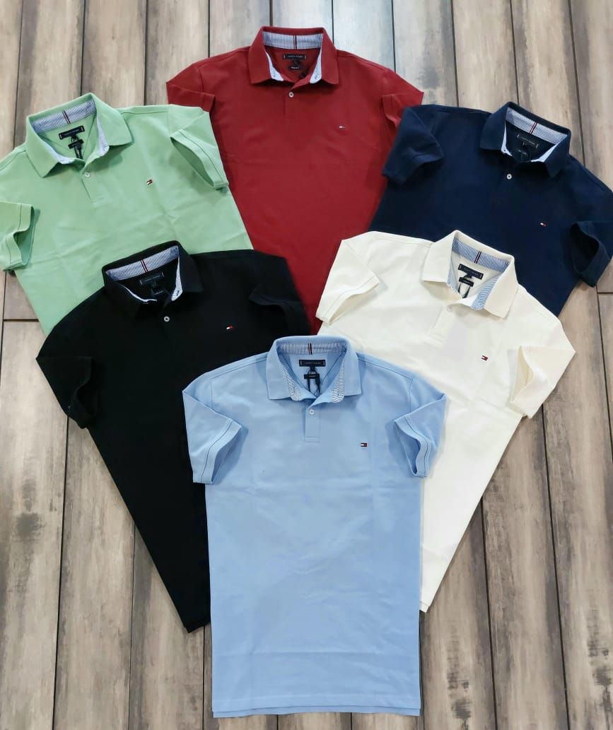 Tommy Premium Quality Cotton Collar Neck Half Sleeve Men's T-Shirt - 52 Pc