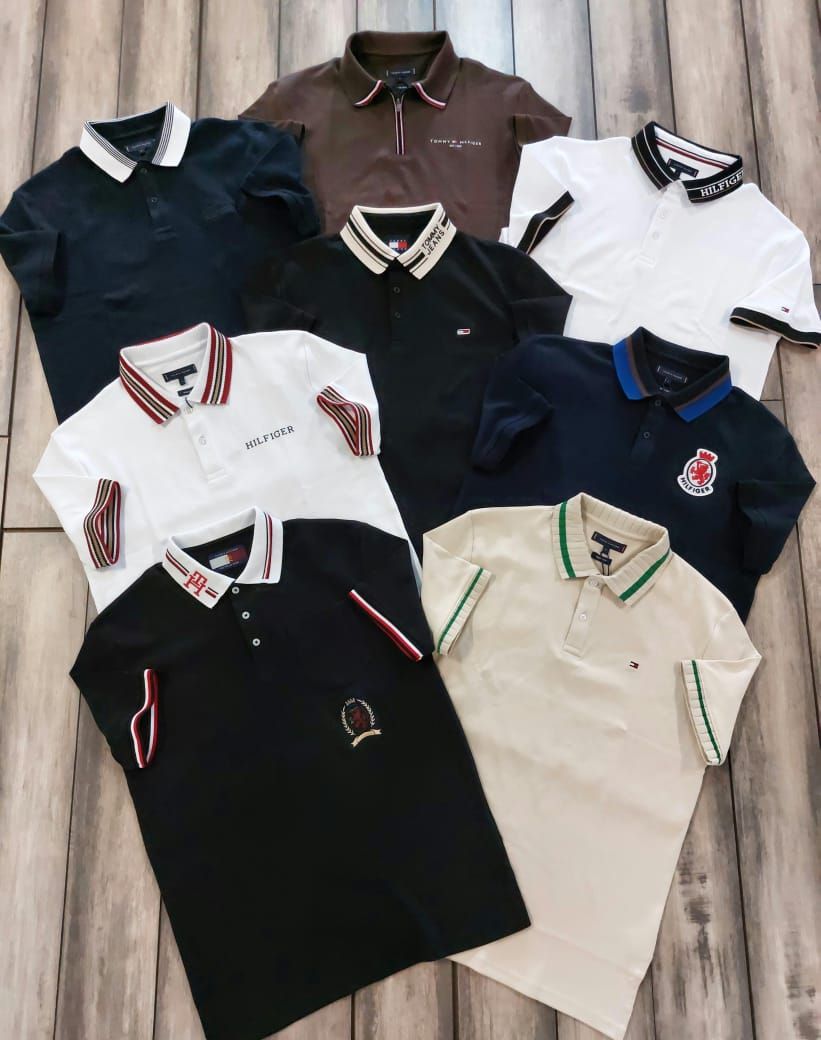 Tommy Premium Quality Collar Neck Half Sleeve Men's T-Shirt - 68 Pc