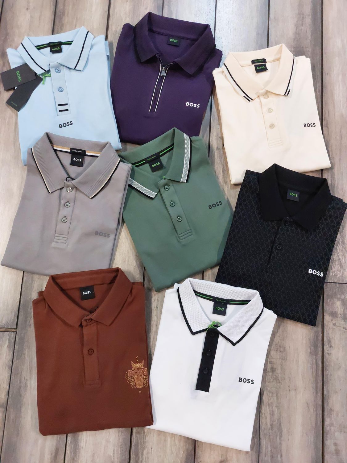 Boss Premium Quality Collar Neck Half Sleeve Men's T-shirt - 68 Pc