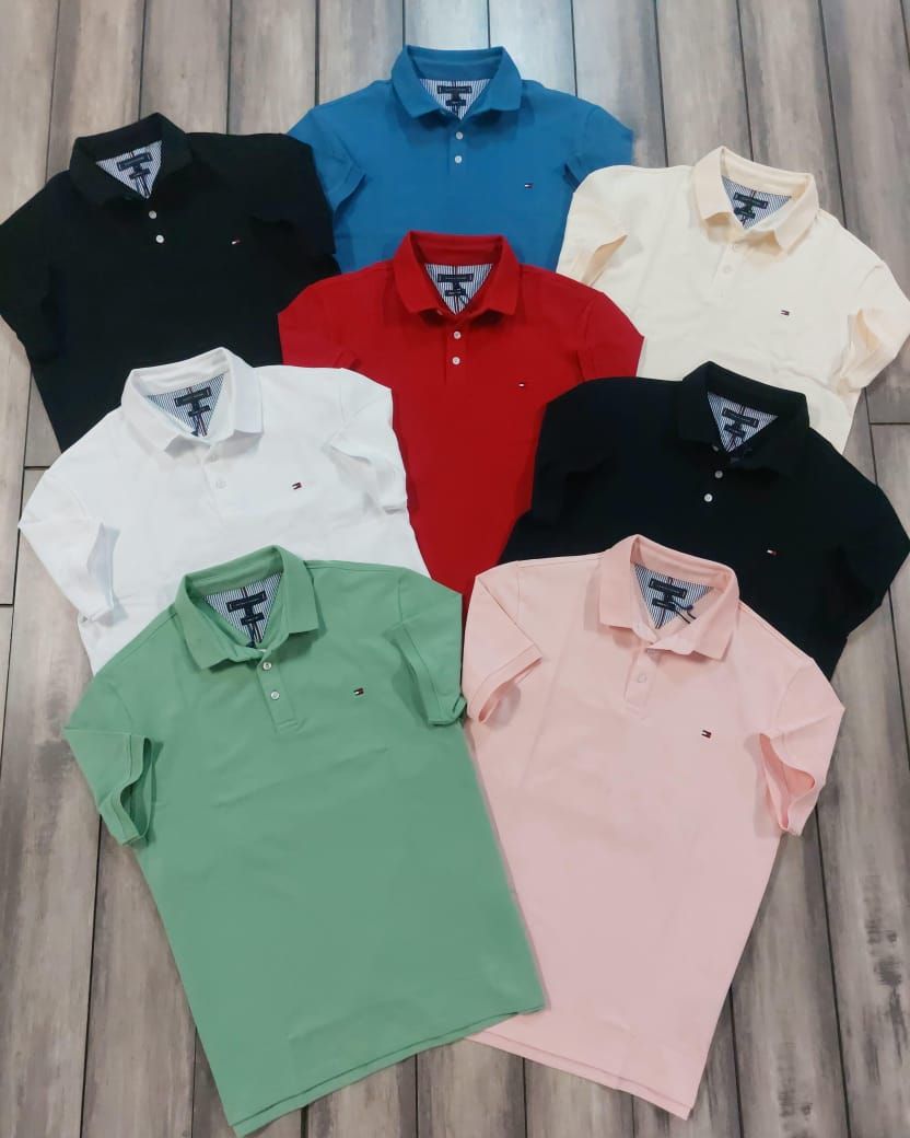 Tommy Premium Quality Collar Neck Half Sleeve Men's T-Shirt - 60Pc