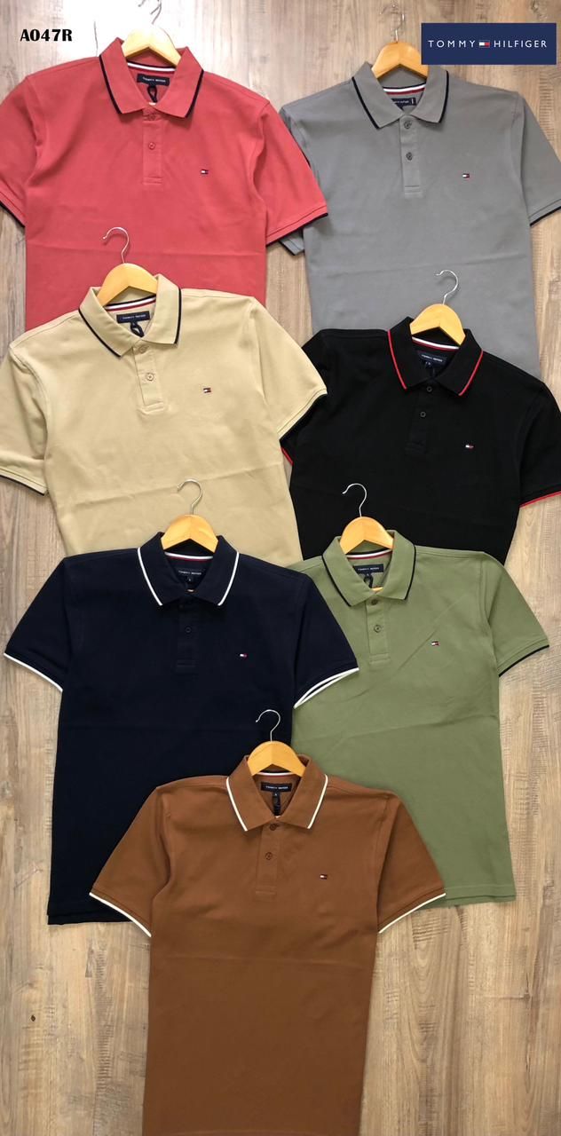 Tommy Hilfiger Premium Quality Cotton Collar Neck Half Sleeve Men's T-Shirt - 60 Pc