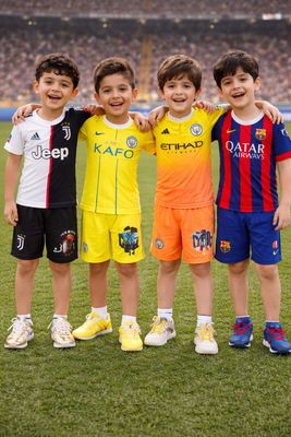 Kids Football 4Way Lycra T-shirt &amp; Shorts Set - 50 Set